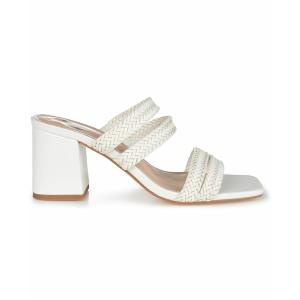 ジャーニーコレクション パンプス シューズ レディース Women's Natia Woven Block Heel Sandals White｜asty-shop2