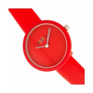 クラヨ 腕時計 アクセサリー レディース Unisex Blade Red Leatherette Strap Watch 37mm Red｜asty-shop2