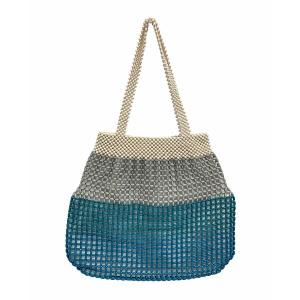 ラ リゲイル トートバッグ バッグ レディース Summer Macrame Beaded Stipe Tote Teal｜asty-shop2