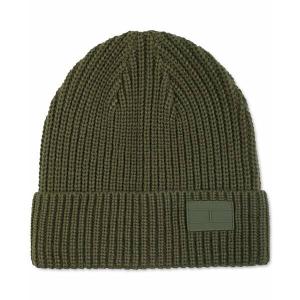 トミー ヒルフィガー 帽子 アクセサリー メンズ Men's Shaker Cuff Hat Beanie with Ghost Patch Army Green｜asty-shop2