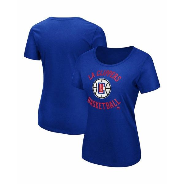マジェスティック Tシャツ トップス レディース Women&apos;s Royal LA Clippers...