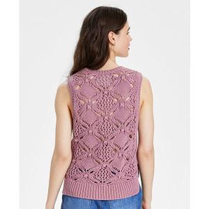 ラッキーブランド ニット&セーター アウター レディース Women's Diamond Crochet Cotton Sweater Vest Nostalgia｜asty-shop2