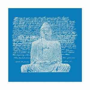 エルエーポップアート トートバッグ バッグ レディース Zen Buddha - Small Word Art Tote Bag Sapphire｜asty-shop2