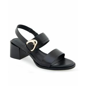 エアロソールズ サンダル シューズ レディース Women's Nova Ornamented Buckle Strap Sandals Black Leather｜asty-shop2