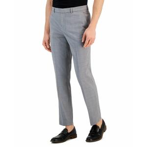 ペリーエリス カジュアルパンツ ボトムス メンズ Men's Slim-Fit Tonal Windowpane Dress Pants Dark Gray｜asty-shop2