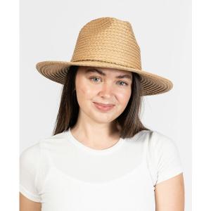 ヴィンスカムート 帽子 アクセサリー レディース Chain Trim Oversized Straw Panama Hat Tan｜asty-shop2