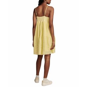 ラッキーブランド ワンピース トップス レディース Women's Pintuck-Bodice Tiered Mini Dress Pale Lime Yellow｜asty-shop2