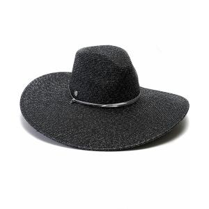 BCBジェネレーション 帽子 アクセサリー レディース Oversized Brim Metallic Panama BLACK｜asty-shop2