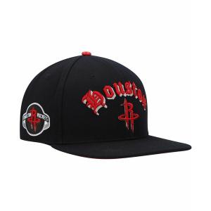 プロスタンダード 帽子 アクセサリー レディース Men's Black Houston Rockets Old English Snapback Hat Black｜asty-shop2