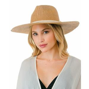 マーカスアドレール 帽子 アクセサリー レディース Rope Trim Straw Panama Hat Dark Tan｜asty-shop2