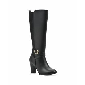 ホワイトマウンテン ブーツ シューズ レディース Women's Teals Regular Calf Knee High Dress Boots Black Smooth｜asty-shop2