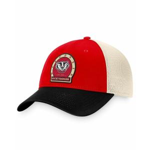 トップ・オブ・ザ・ワールド 帽子 アクセサリー メンズ Men's Red Wisconsin Badgers Refined Trucker Adjustable Hat Red｜asty-shop2