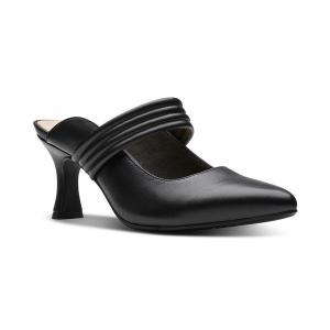 クラークス パンプス シューズ レディース Women's Kataleyna Dusk Slip-On Pointed-Toe Pumps Black Leather｜asty-shop2