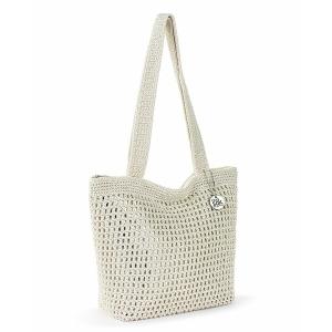 ザサック トートバッグ バッグ レディース Women's Casual Classics Crochet Tote Natural with Silver｜asty-shop2