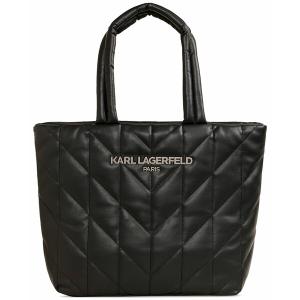 カールラガーフェルド トートバッグ バッグ レディース Voyage Quilted Extra Large Tote Black/gunmetal｜asty-shop2