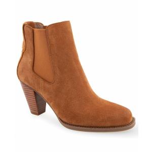 エアロソールズ ブーツ シューズ レディース Lido Boot-Midcalf Boot-High Heel Tan Suede｜asty-shop2