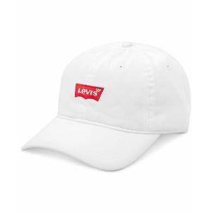 リーバイス 帽子 アクセサリー メンズ Men's Large Batwing Baseball Adjustable Strap Hat White｜asty-shop2