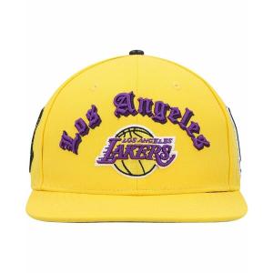 プロスタンダード 帽子 アクセサリー レディース Men's Gold Los Angeles Lakers Old English Snapback Hat Gold｜asty-shop2