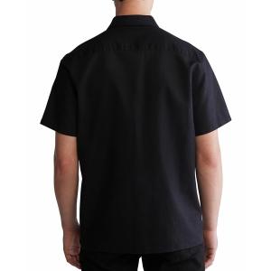 カルバンクライン シャツ トップス メンズ Men's Classic-Fit Textured Button-Down Shirt Black Beauty｜asty-shop2