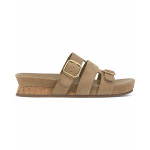 ヴィンスカムート サンダル シューズ レディース Freoda Double Buckle Platform Slide Sandals New Tortilla Silky Suede｜asty-shop2