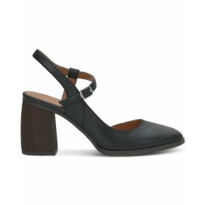 ラッキーブランド パンプス シューズ レディース Women's Xarissa Ankle-Strap Asymmetrical Block Heel Pumps Black Leather｜asty-shop2