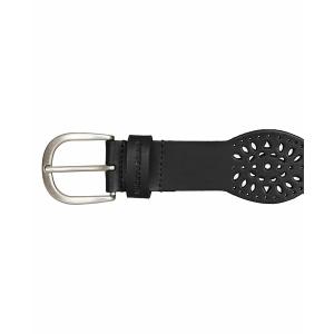 ラッキーブランド ベルト アクセサリー レディース Women's Perforated Scalloped Edge Leather Belt Black｜asty-shop2
