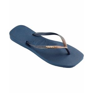 ハワイアナス サンダル シューズ レディース Women's Slim Square Glitter Sandals Indigo Blue｜asty-shop2