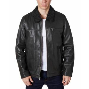 ペリーエリス ジャケット＆ブルゾン アウター メンズ Men's Zipper Leather Jacket Brown｜asty-shop2