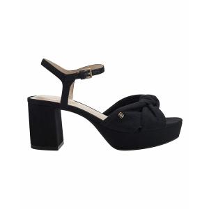 バンドリーノ サンダル シューズ レディース Women's Prezley Platform Block Heel Dress Sandals Black Linen｜asty-shop2