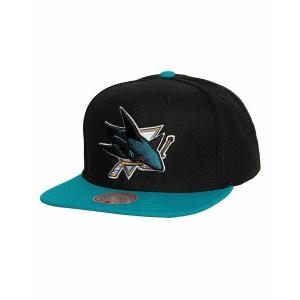 ミッチェル&ネス 帽子 アクセサリー レディース Men's Black San Jose Sharks Core Team Ground 2.0 Snapback Hat Black｜asty-shop2