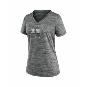 ナイキ Tシャツ トップス レディース Women's Gray Chicago White Sox City Connect Velocity Practice Performance V-Neck T-shirt Gray｜asty-shop2