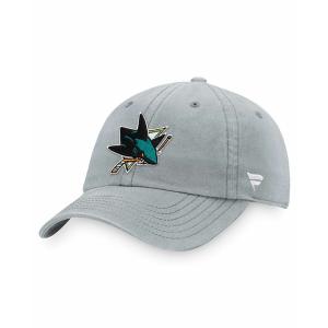 ファナティクス 帽子 アクセサリー レディース Men's Gray San Jose Sharks Core Primary Logo Adjustable Hat Gray｜asty-shop2