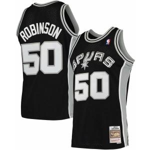 ミッチェル&ネス Tシャツ トップス レディース Men's David Robinson Black San Antonio Spurs Hardwood Classics 1998-99 Swingman Jersey Black｜asty-shop2