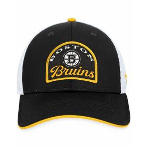 ファナティクス 帽子 アクセサリー レディース Men's Black, White Boston Bruins Fundamental Adjustable Hat Black, White｜asty-shop2