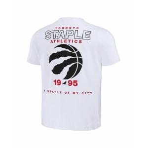 ステイプル Tシャツ トップス レディース Men's NBA x White Distressed Toronto Raptors Home Team T-shirt White｜asty-shop2