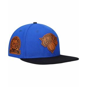 プロスタンダード 帽子 アクセサリー メンズ Men's Blue, Black New York Knicks Heritage Leather Patch Snapback Hat Blue, Black｜asty-shop2