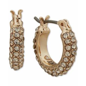 ダナ キャラン ニューヨーク ピアス＆イヤリング アクセサリー レディース Extra-Small Pav&eacute; Crystal Hoop Earrings, 0.35" Gold｜asty-shop2