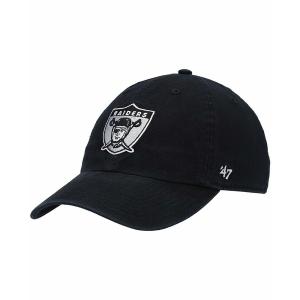 ４７ブランド 帽子 アクセサリー レディース Men's Black Las Vegas Raiders Clean Up Legacy Adjustable Hat Black｜asty-shop2