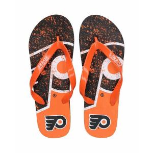 フォコ サンダル シューズ レディース Men's and Women's Philadelphia Flyers Big Logo Flip-Flops Black｜asty-shop2