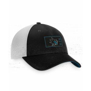 ファナティクス 帽子 アクセサリー レディース Men's Black, White San Jose Sharks Authentic Pro Trucker Snapback Hat Black, White｜asty-shop2