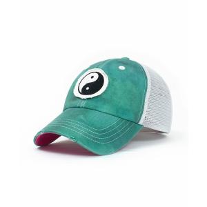 シェイディーレディ 帽子 アクセサリー レディース Zen Lady Women's Adjustable Snap Back Mesh Green Yin Yang Trucker Hat Green｜asty-shop2