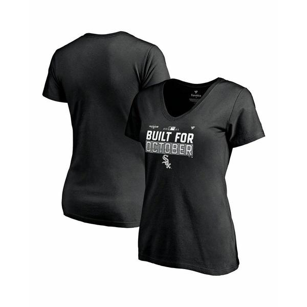 ファナティクス Tシャツ トップス レディース Women&apos;s Black Chicago Whit...