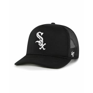 ４７ブランド 帽子 アクセサリー レディース Men's Black Chicago White Sox Foamo Trucker Snapback Hat Black｜asty-shop2