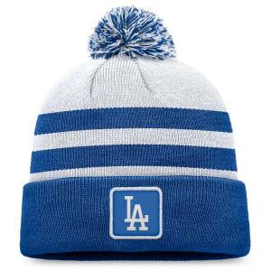 ファナティクス 帽子 メンズ Los Angeles Dodgers Fanatics Cuffed Knit Hat with Pom Gray｜asty-shop2