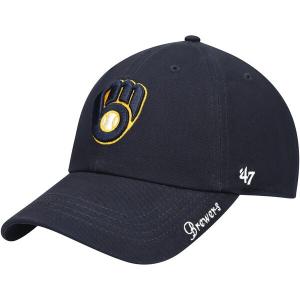 フォーティーセブン 帽子 アクセサリー レディース Milwaukee Brewers '47 Women's Team Miata Clean Up Adjustable Hat Navy｜asty-shop2
