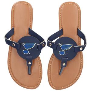 フォコ サンダル シューズ レディース St. Louis Blues Women's Die Cut Logo Flip Flops｜asty-shop2