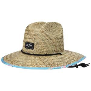 ビラボン 帽子 メンズ Billabong Tides Print Blue Straw Hat Natural｜asty-shop2