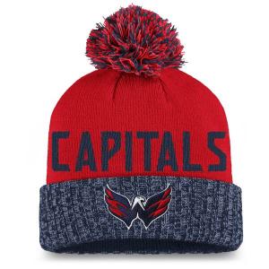ファナティクス 帽子 アクセサリー レディース Washington Capitals Fanatics Branded Women's Iconic Cuffed Knit Hat with Pom Red/Navy｜asty-shop2
