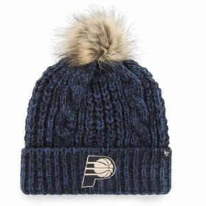 フォーティーセブン 帽子 アクセサリー レディース Indiana Pacers '47 Women's Meeko Cuffed Knit Hat with Pom Navy｜asty-shop2