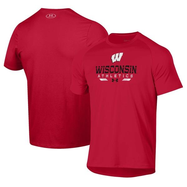 アンダーアーマー Tシャツ メンズ Wisconsin Badgers Under Armour A...